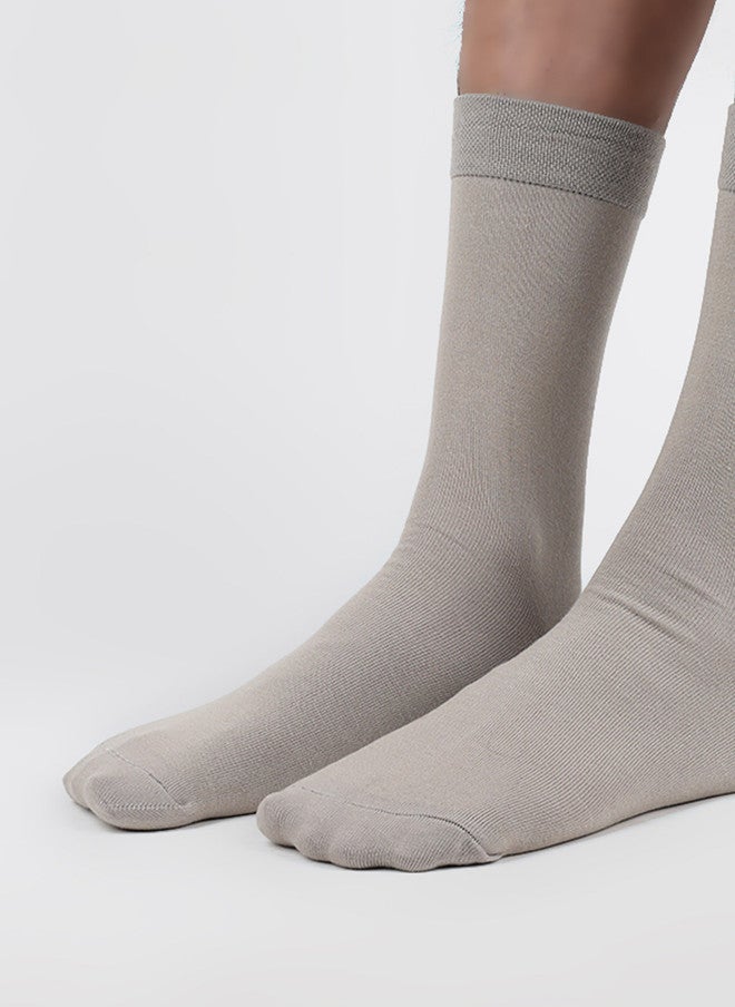 FOOTPRINTS FOOTPRINT Men 3 Pairs Anti Odour Organic Cotton Calf-Length Solid Bamboo Formal Socks - Image 4